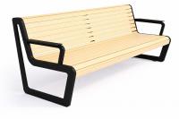 Hummingbird bench with backrest and armrests 182 x 70 x 89 cm