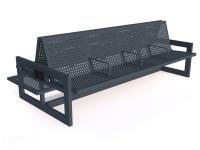 Metal bench with armrests 245 cm