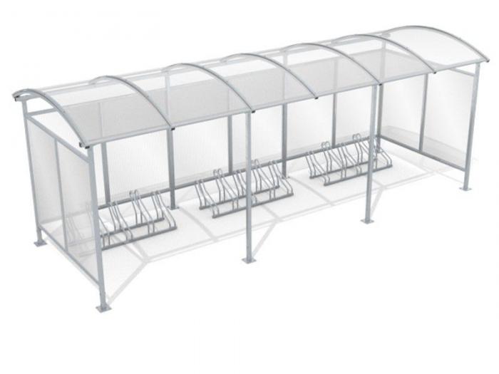 Bicycle shelter built for 15 bicycles / 630 cm