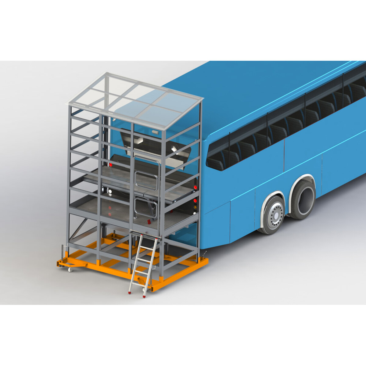 Transporto priemonių aptarnavimo platforma su polikarbonato stogu Faraone PL1016
