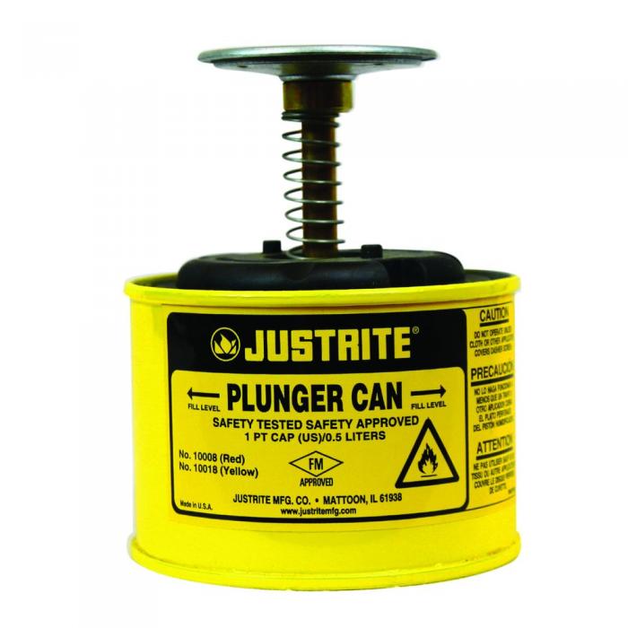 1008-Safety Plunger Cans-Justrite Safety Plunger Cans 1