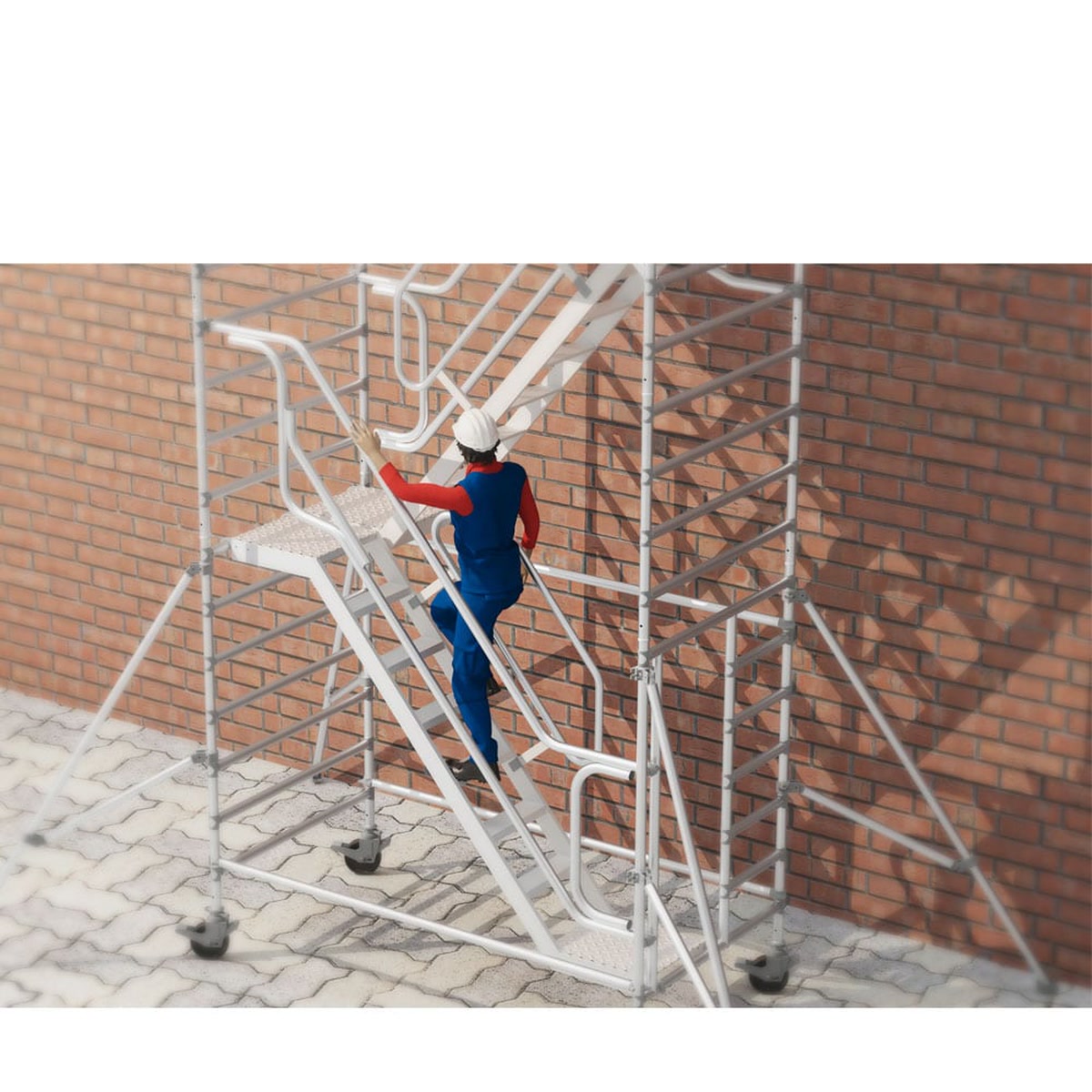 Mobile scaffold tower Faraone TOP SYSTEM with internal stairs 135 x 180 cm - Photo 72267