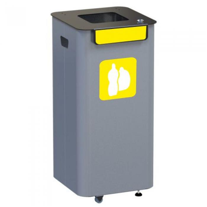 Outdoor waste bin - yellow
