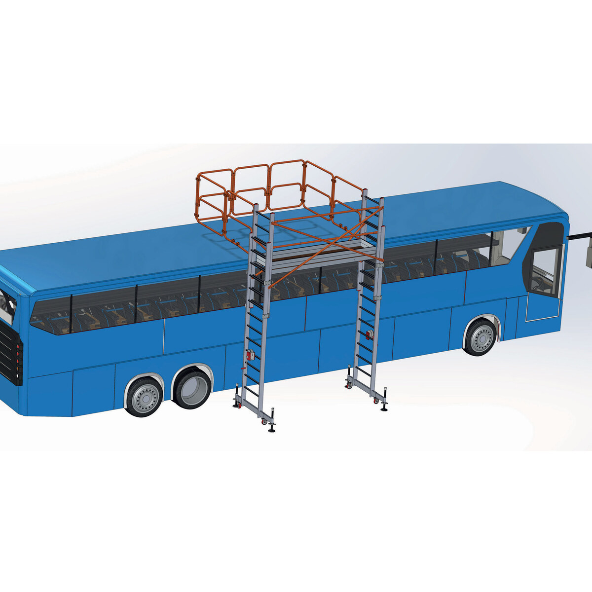 Pastoliai su stogo barjerais transporto stogų priežiūrai Faraone PL1017