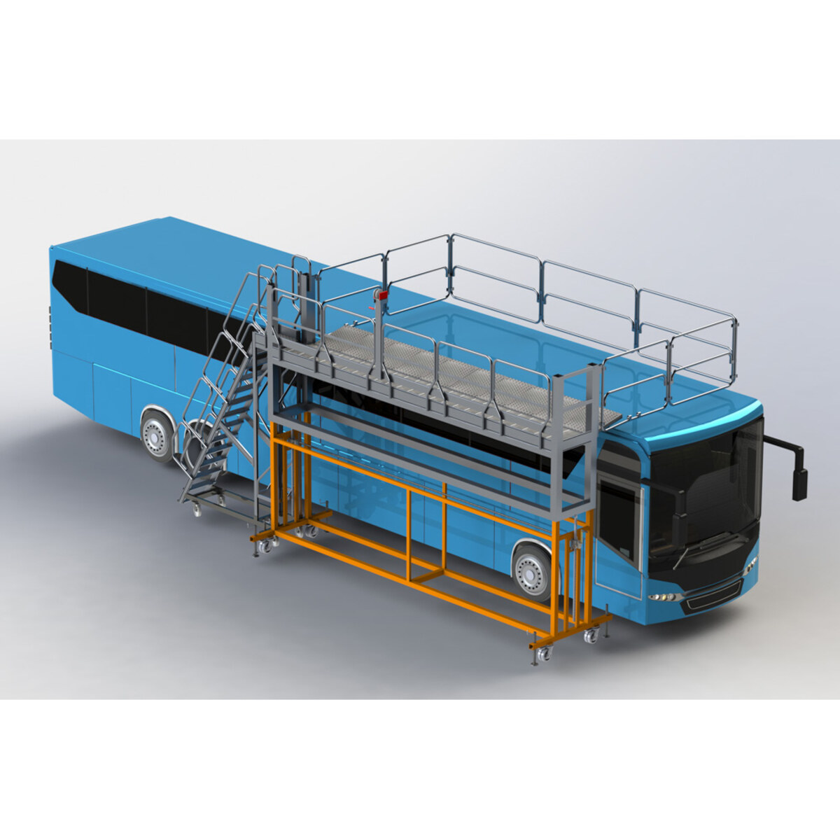 Autobusų stogų priežiūros platforma su turėklais Faraone PL1015