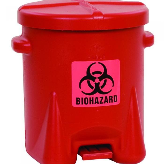 94BIO-Biohazardous Poly Waste Cans-Eagle Offers safe temporary storage of potential biohazards