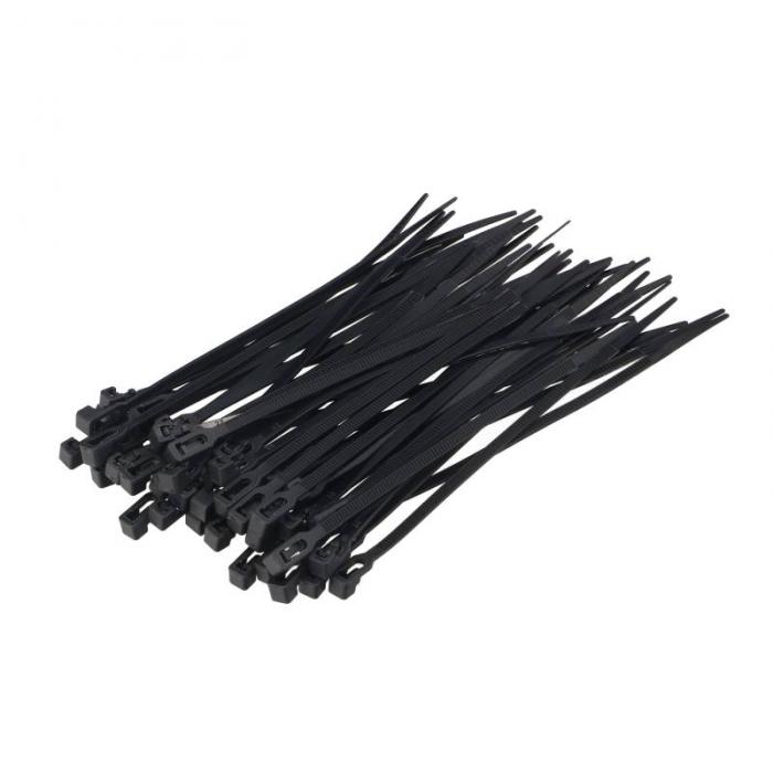 FASTER TOOLS nylon cable tie black reusable 150x3.6mm 50pcs