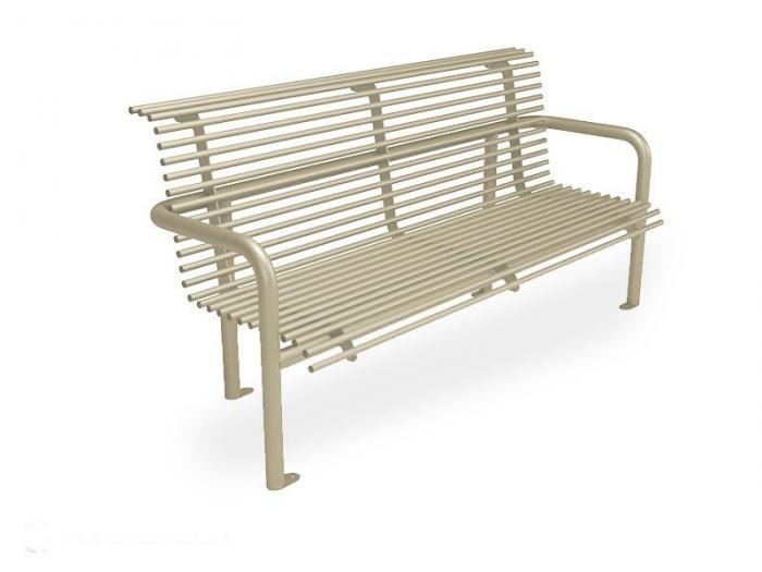 Sapphire bench with stainless steel backrest 180 x 45 x 90 cm