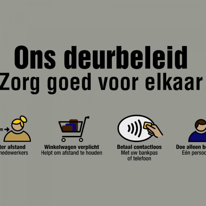 170D-Déco Design™ Washable COVID-19 Door Policy-Notrax Door Policy entrance mat.