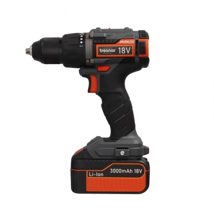 TRESNAR Brushless cordless drill driver 18V 2x 3Ah Li-ion 50 Nm