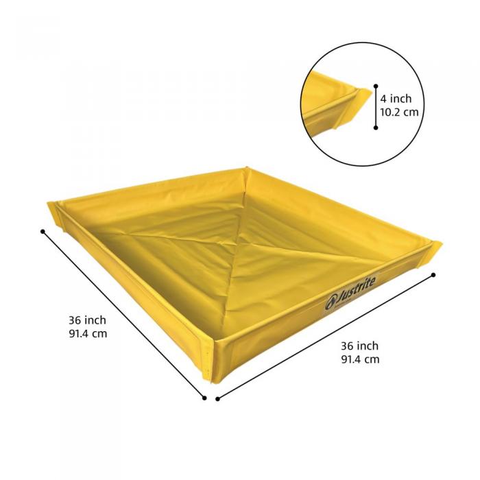 28580-Folding Utility Tray-Justrite Justrite Folding Utility Trays Fast & Reliable Spill Contain