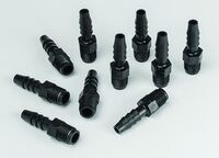 12963-Fittings, 1/8-in MNPT, 1/4-in HOSE BARB, 10 per Pack-Justrite Black