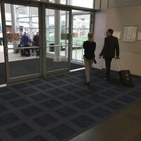 693S-Sani-Scrape 'n Dry II C12-Notrax Modular entrance matting system cleans and sanitizes shoe