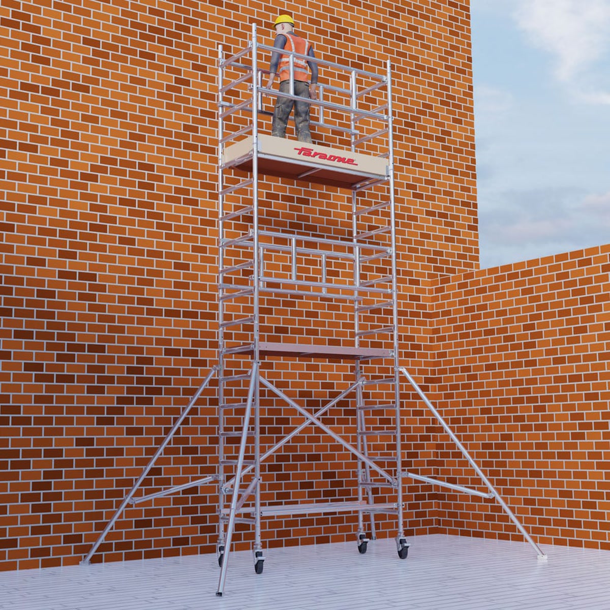 Mobile scaffold tower Faraone TOP SYSTEM SAFETY 75 x 180 / 75 x 245 cm - Photo 72284
