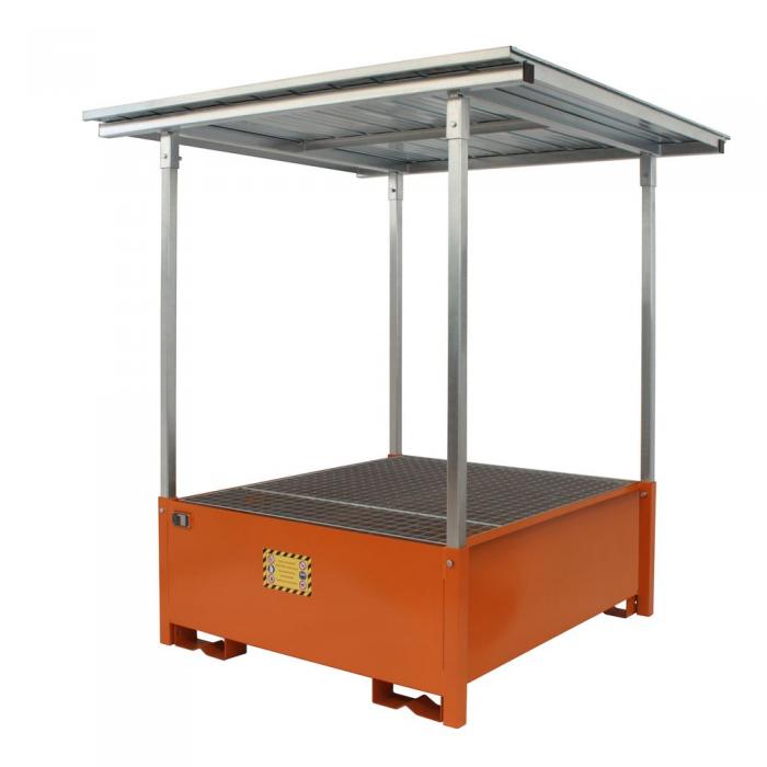 ETL-Spill pallets with removable steel canopy-Sall IBC spill pallet with demountable steel canopy