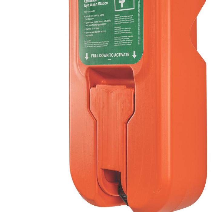 10G-OptiWash®-Hughes 38-litre slimline wall-mounted eye/face wash unit 45cm x 77.4cm Orange