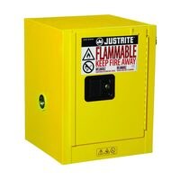 8904204-Justrite Sure-Grip EX Countertop safety cabinet 15 l, self-closing doors, yellow