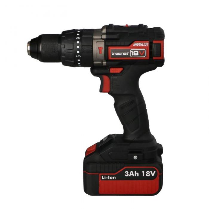 TRESNAR Impact brushless cordless drill driver 18V 2x 3Ah Li-ion 50 Nm