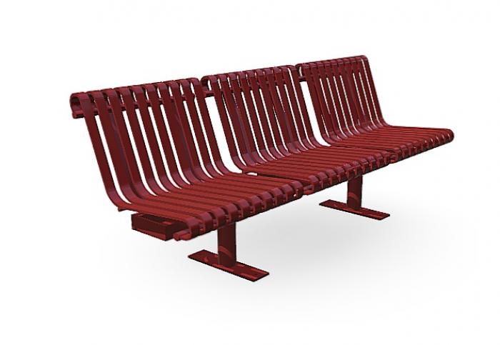 Modular Hot-Dip Galvanized Steel Bench for Public Spaces