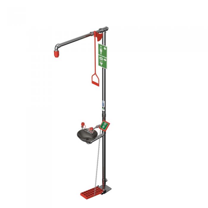 1885D-Unheated Emergency Safety Shower with Eye/Face Wash-Hughes Unheated Emergency Safety Shower wi