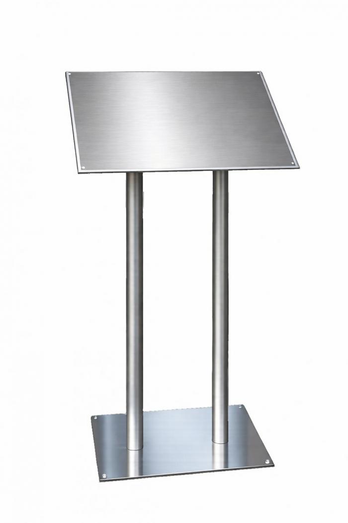 Stainless Steel Information Stand (Angled) 820 × 620 mm