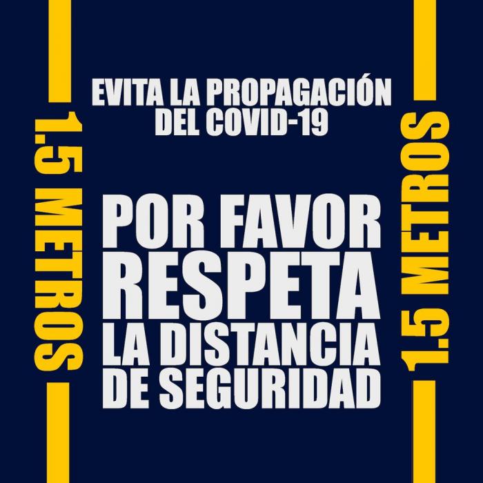 170C-SP-Déco Design™ Washable COVID-19 Respect Social Distancing - Spanish-Notrax Respect social dis