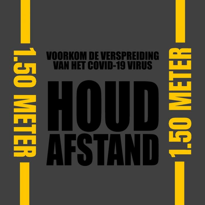 170C-NL-Déco Design™ Washable COVID-19 Respect Social Distancing - Dutch-Notrax Respect social dista