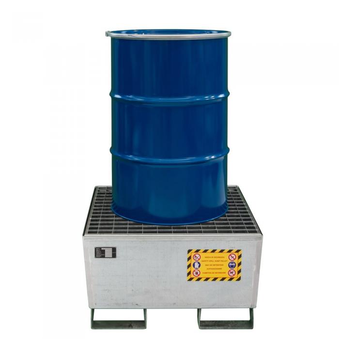 EKZ-Galvanized Steel Spill Pallets for Drums - Nestable Design-Sall Nestable spill sumps made from h
