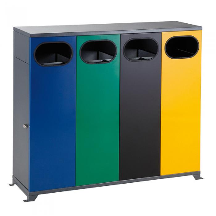Outdoor bin for sorted waste