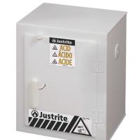 JUSTRITE 24004-CT-Countertop Cietie polietilēna skābes skapji-Justrite Countertop cieta polietilēna skābes ka White, 43x43x55.9
